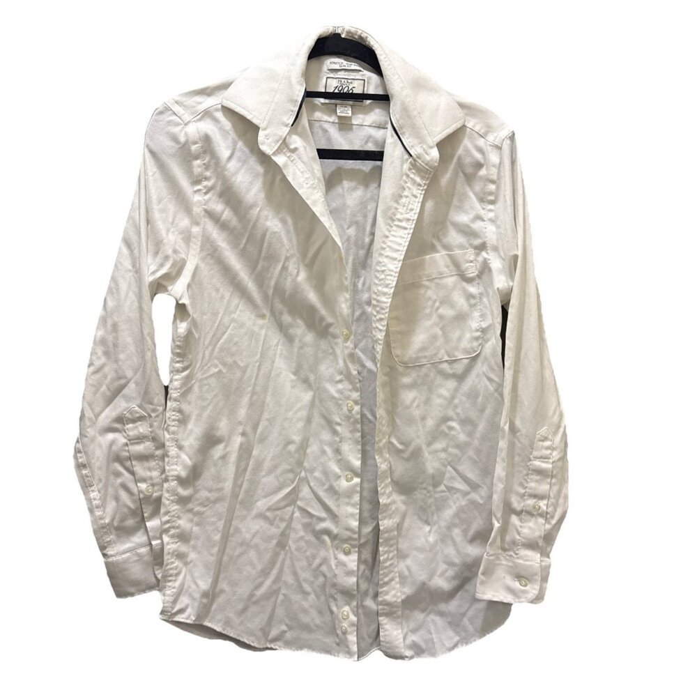 Jos.A.Bank 1905 Dress Shirt Men’s 15/32 Non Iron Tailored Fit White STAINS